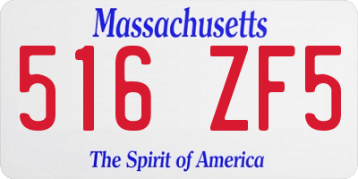 MA license plate 516ZF5