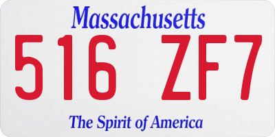 MA license plate 516ZF7