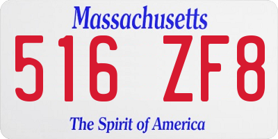 MA license plate 516ZF8