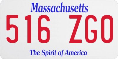 MA license plate 516ZG0