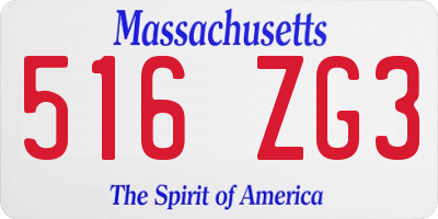 MA license plate 516ZG3