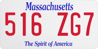 MA license plate 516ZG7