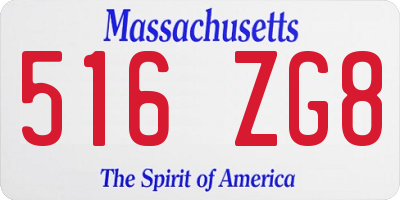 MA license plate 516ZG8