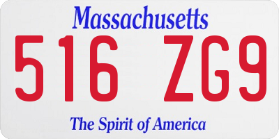MA license plate 516ZG9