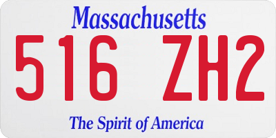 MA license plate 516ZH2