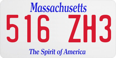 MA license plate 516ZH3
