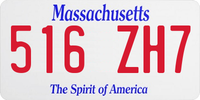 MA license plate 516ZH7