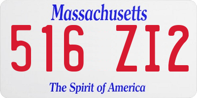 MA license plate 516ZI2