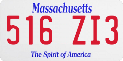 MA license plate 516ZI3