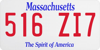 MA license plate 516ZI7