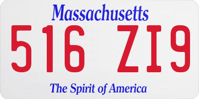 MA license plate 516ZI9