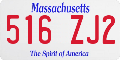 MA license plate 516ZJ2