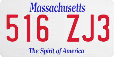 MA license plate 516ZJ3