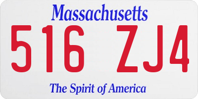 MA license plate 516ZJ4