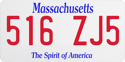 MA license plate 516ZJ5
