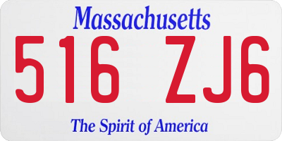 MA license plate 516ZJ6