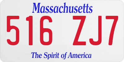 MA license plate 516ZJ7