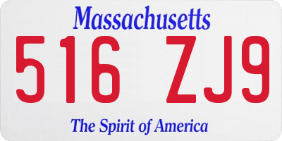 MA license plate 516ZJ9
