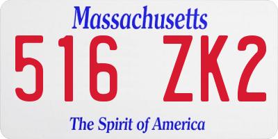 MA license plate 516ZK2