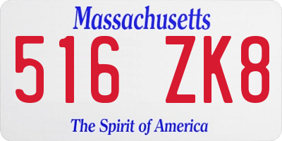 MA license plate 516ZK8
