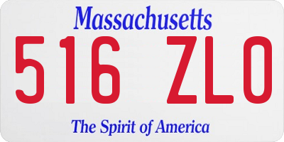 MA license plate 516ZL0