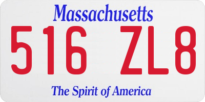 MA license plate 516ZL8