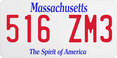 MA license plate 516ZM3