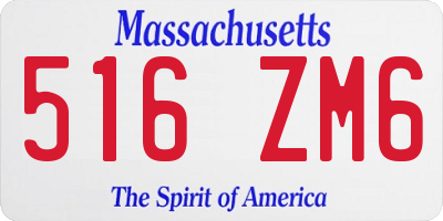 MA license plate 516ZM6