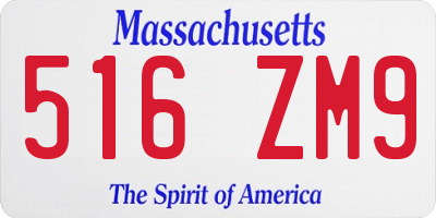 MA license plate 516ZM9