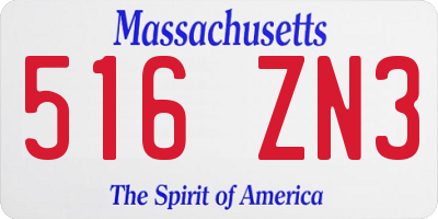 MA license plate 516ZN3