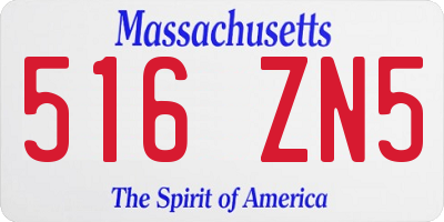 MA license plate 516ZN5