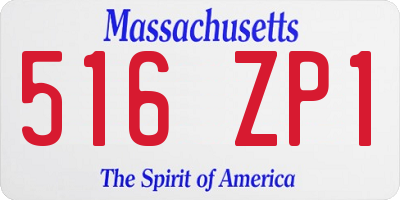 MA license plate 516ZP1