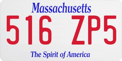 MA license plate 516ZP5