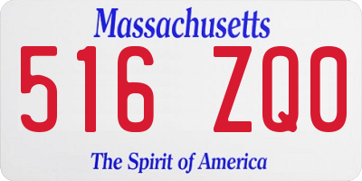MA license plate 516ZQ0
