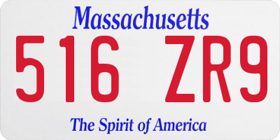 MA license plate 516ZR9