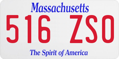 MA license plate 516ZS0