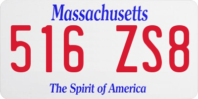 MA license plate 516ZS8