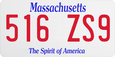 MA license plate 516ZS9