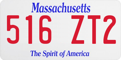 MA license plate 516ZT2