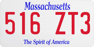 MA license plate 516ZT3