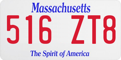 MA license plate 516ZT8