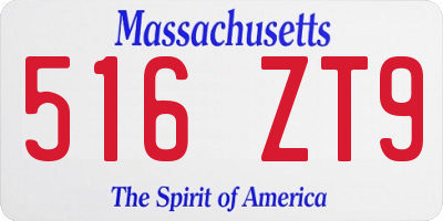 MA license plate 516ZT9