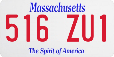 MA license plate 516ZU1