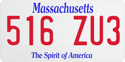 MA license plate 516ZU3