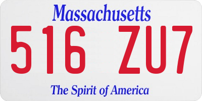 MA license plate 516ZU7