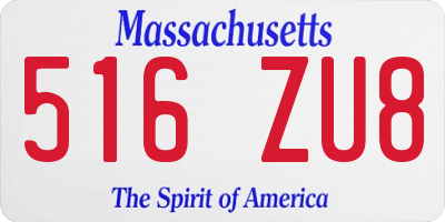 MA license plate 516ZU8