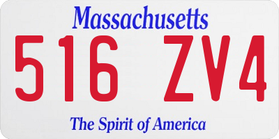 MA license plate 516ZV4