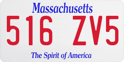 MA license plate 516ZV5