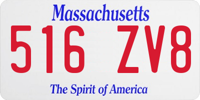 MA license plate 516ZV8