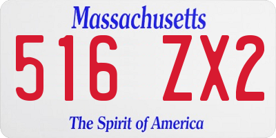 MA license plate 516ZX2